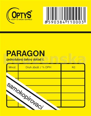 Paragon obchodní 7,5x9,5cm SP 1100 OPTYS
