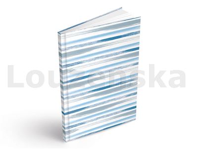 Záznamní kniha A4 linka 200 listů Šedo-modré pruhy