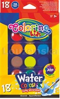Vodové barvy/18barev+ 2 štětce COLORINO 