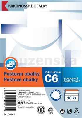 Obálka C6 somolepící/10ks