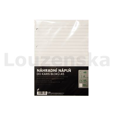 Náhradní listy do kroužk. bloku A5 linka/100listů