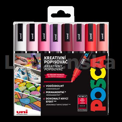 Sada akryl.popis./8barev Posca PC-5M Love