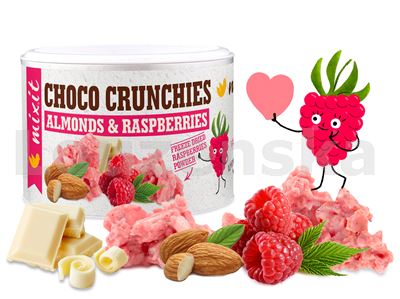 Crunchies – Malinové čokohrudky s mandlemi 140g MIXIT