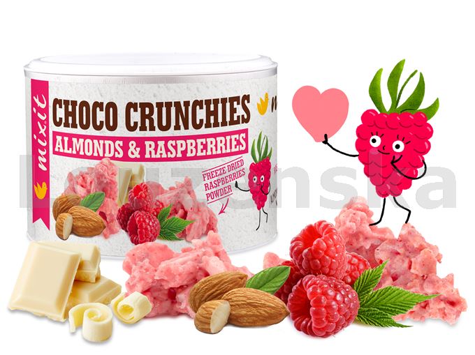 Crunchies – Malinové čokohrudky s mandlemi 140g MIXIT