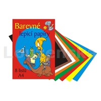 Barevné papíry A4/8barev lepící STEPA