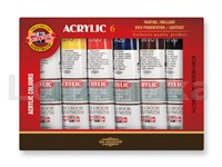 Akrylové barvy 40ml sada 1627/6barev KOH-I-NOOR  