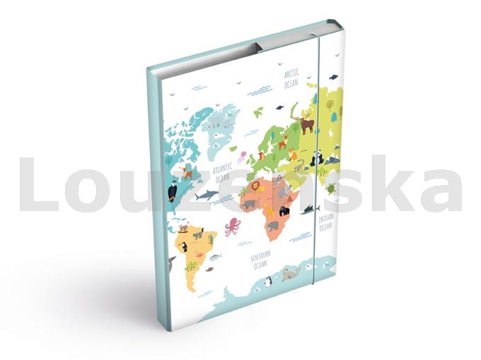 Box A5 školní s gumičkou Maps MFP