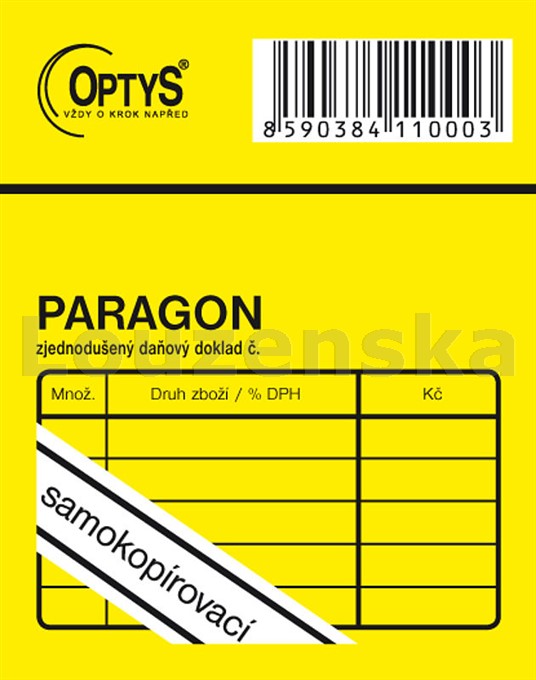 Paragon obchodní 7,5x9,5cm SP 1100 OPTYS
