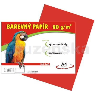 Barevný papír A4 80g/100l červený