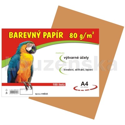 Barevný papír A4 80g/100l hnědý
