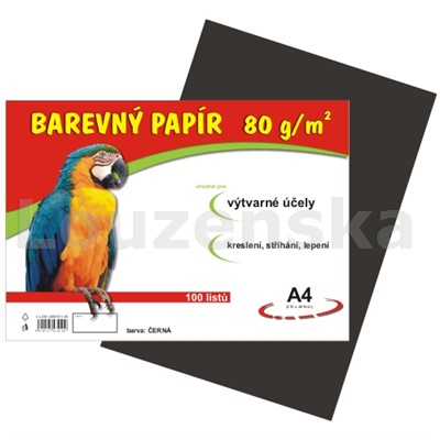 Barevný papír A4 80g/100l černý