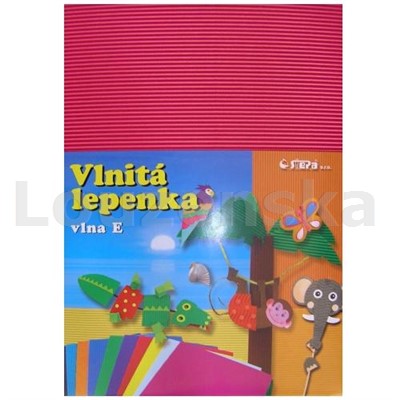 Lepenka E-Welle 260g 24,5x34,5 rovná růžová STEPA