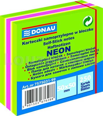 Bloček lepící kostka 50x50mm neon/250l zelený mix DONAU