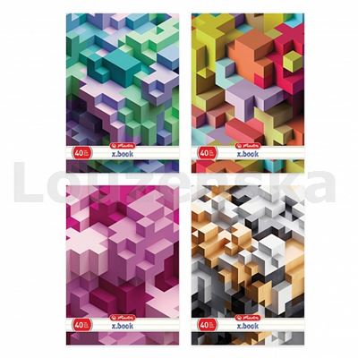 Sešit A4 linka/400l bezdřevý Tetris mix barev