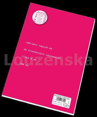 Náhradní listy do kroužk. bloku A4 linka/100listů
