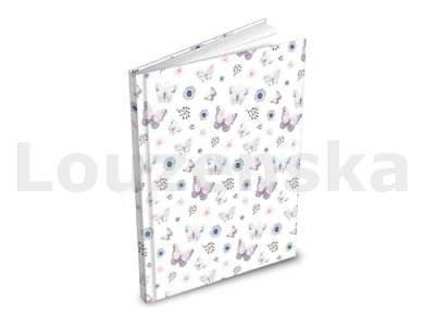 Záznamní kniha A5 100l čistá Motýli MFP