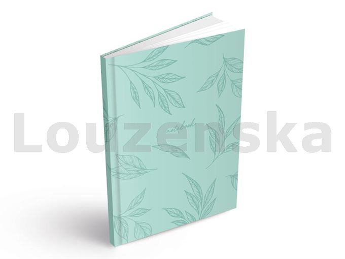 Záznamní kniha A5 100l linka Listy - mint MFP