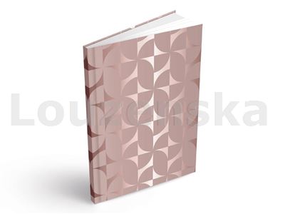 Záznamní kniha A4 200l linka Růžová geometrie