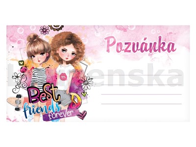 Pozvánka 190x100mm P023 Best friends forever/10ks