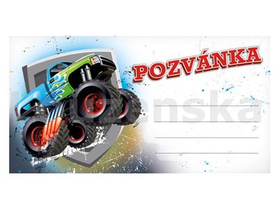 Pozvánka 190x100mm P022 Monster Truck/10ks