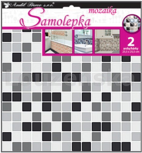 Samolepka Mozaika 10204 plast. imit.obkladů 25,5x25,5cm/2 archy