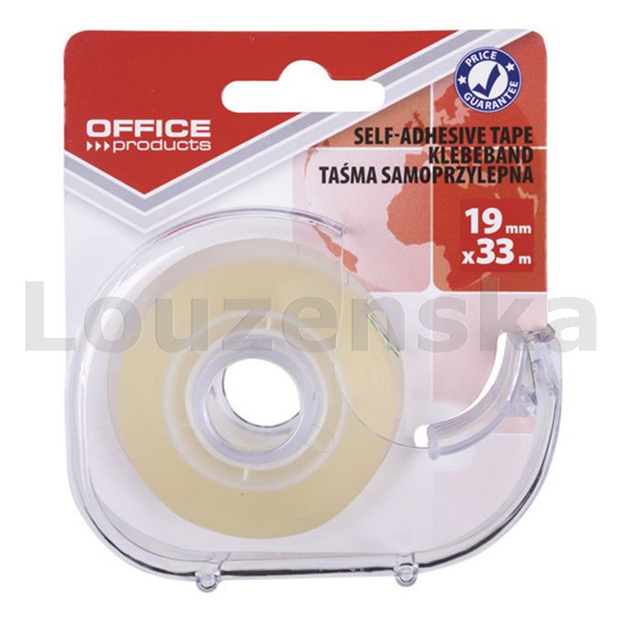 Lepící páska 19mmx33m transp.+odvíječ OFFICE PRODUCTS