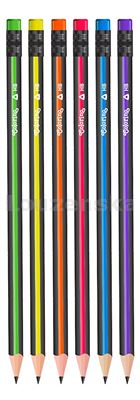Tužka s gumou tříhranná Stripes mix barev COLORINO
