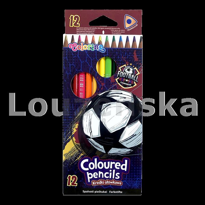 Pastelky tříhr. sada/12ks Football COLORINO