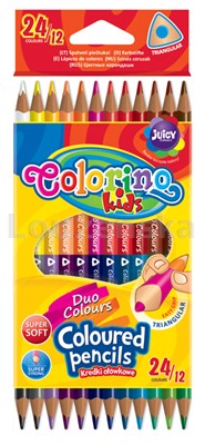 Pastelky tříhr. oboustr. sada/12(24) barev COLORINO