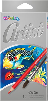 Pastelky Artist akvarel. sada/12barev + štětec COLORINO 