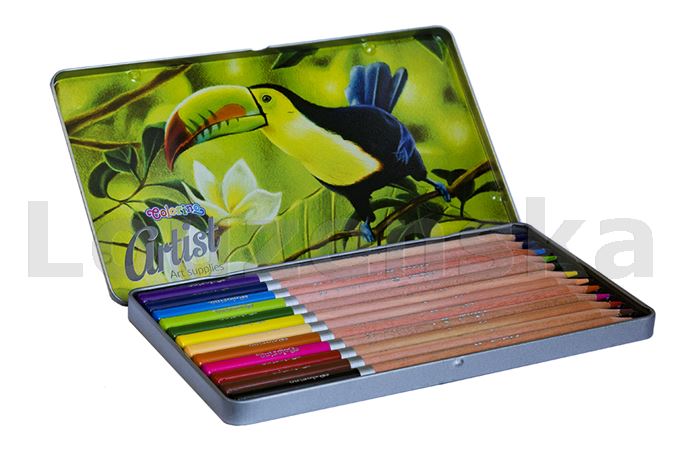 Pastelky Artist dřevěné sada/12barev v plechu COLORINO