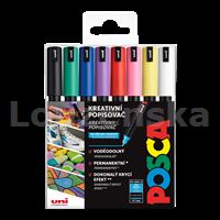 Sada akryl.popis./8barvy Posca PC-1MR