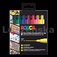 Sada akryl.popis./8barev Posca PC-3M základní barvy
