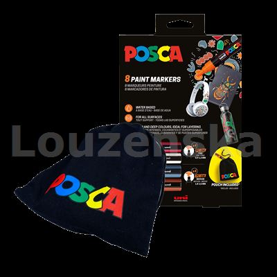 Sada akryl.popis./8barev Posca PC-3m+5M+sáček Posca