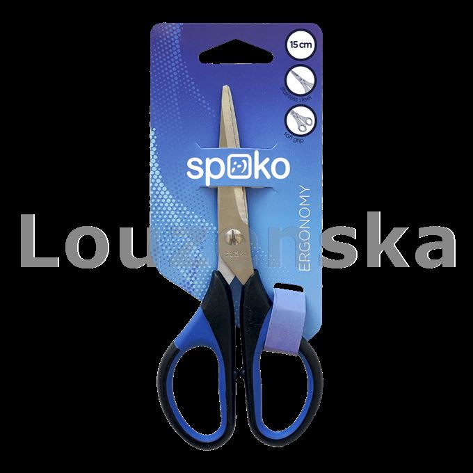 Nůžky 15cm špičaté černo-modré SPOKO