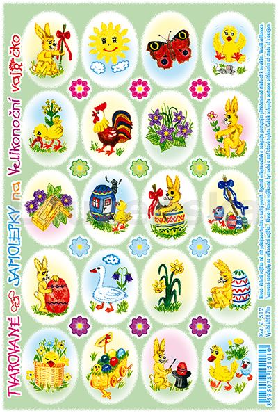 Samolepky velikonoční rovné 512