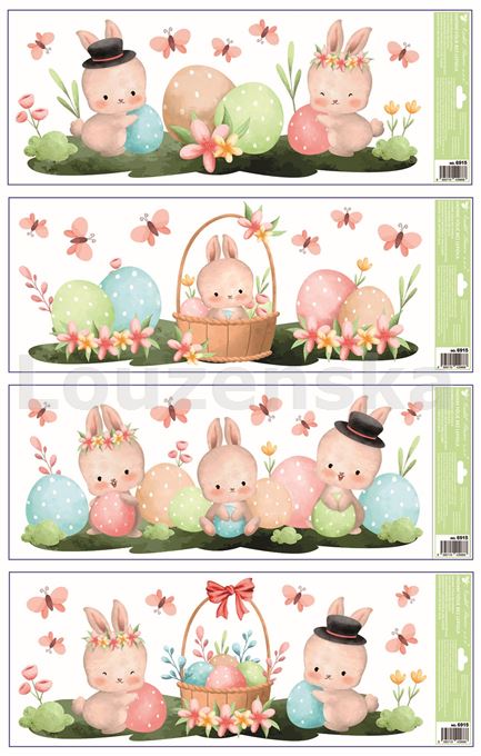 Okenní dekor 22,5x60cm 6915 Velik.pruh s glitry