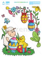 Okenní dekor velik. 33x24cm rohový 5771