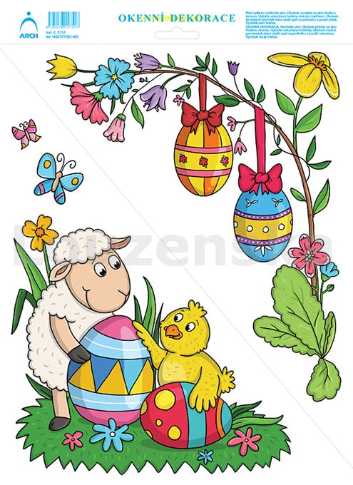 Okenní dekor velik. 33x24cm rohový 5771