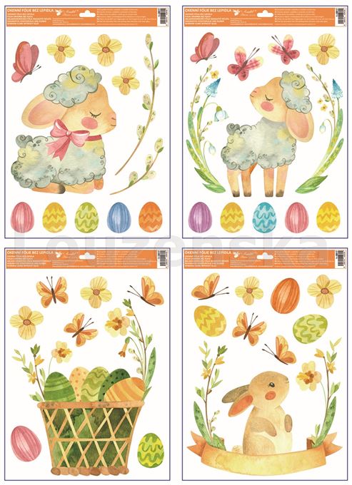 Okenní dekor velik. 30x42cm 6917 Velik.mix s glitry 