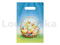 Taška igelit. výsek 20x30x8cm Vejce a kuřátka v košíku