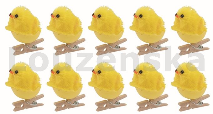 Kuřata žlutá na kolíčku/10ks 17183