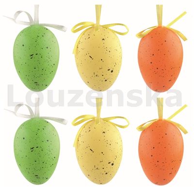 Vejce plast/6ks 6cm 9314 Kropenatá mix barev