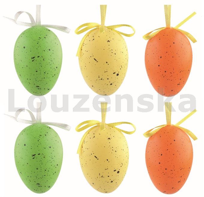 Vejce plast/6ks 6cm 9314 Kropenatá mix barev