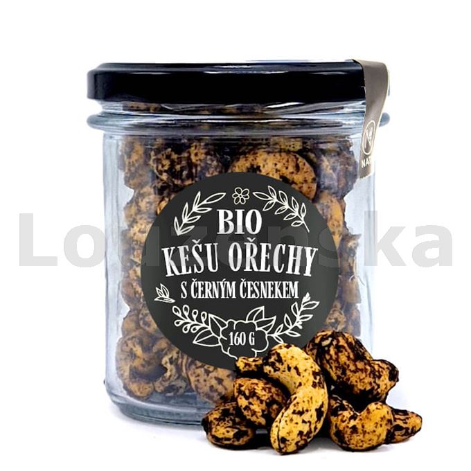 Kešu ořechy s černým česnekem 160g BIO NATU