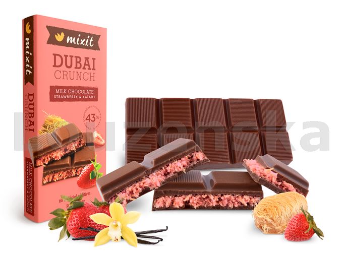 Dubajská čokoláda s jahod. náplní 70g MIXIT