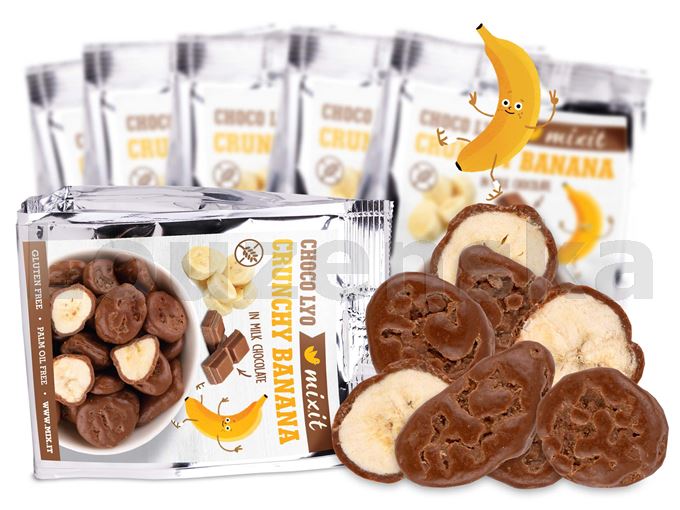 Křupavé banánky v čokoládě do kapsy 70g MIXIT