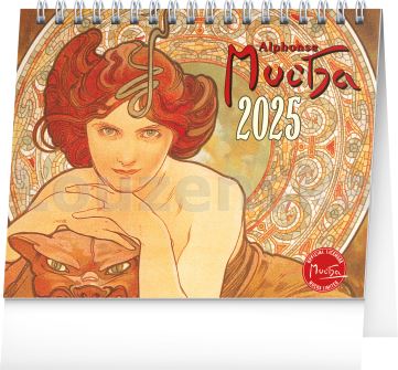 Kal. Alfons Mucha stolní PRESCO 2025