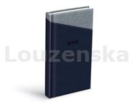 Diář 9x17cm D802/PU denní šedý/modrý  MFP 2025