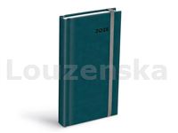 Diář 9x17cm D802/PU denní petrolejový s gumou MFP 2025